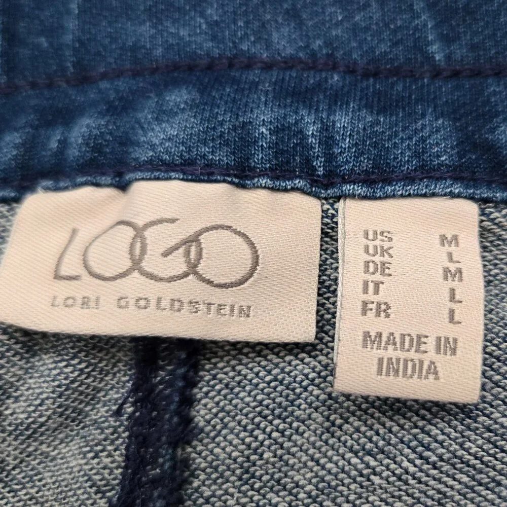LOGO by Lori‎ Goldstein Stretch Denim Jeans Women's Patch Pocket Everyday Dark M